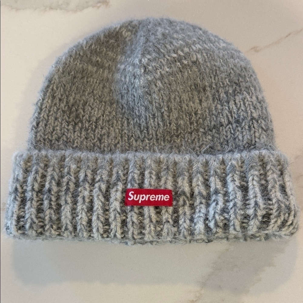 Supreme Heather Gray Knit Beanie